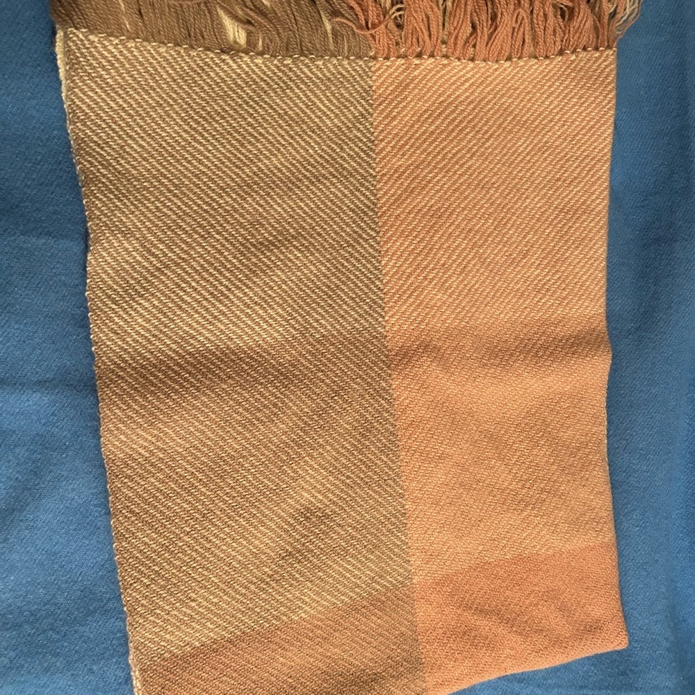 Blanket throw pink ivory brown approximately 44”x66”